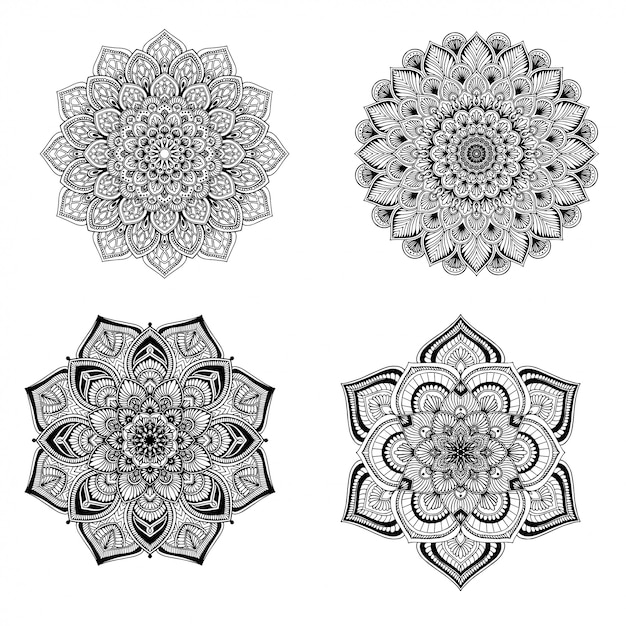 Libro para colorear de mandalas, terapia oriental, yoga.