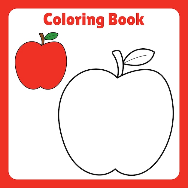 Libro para colorear de manzana para niños