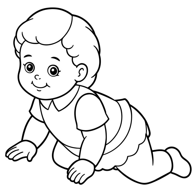 Vector libro para colorear muñecas para bebés ilustración de arte vectorial 15