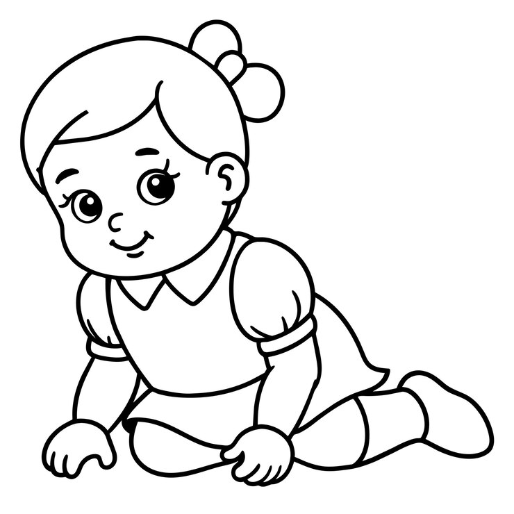 Vector libro de colorear muñecas para bebés ilustración de arte vectorial 24
