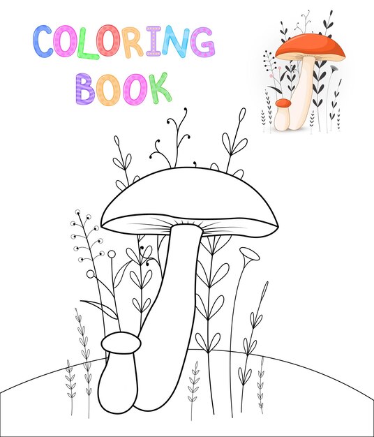 Libro de colorear para niños con animales de dibujos animados. tareas educativas para niños en edad preescolar setas lindas.