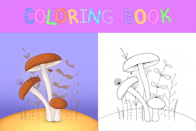 Libro para colorear para niños con animales de dibujos animados.