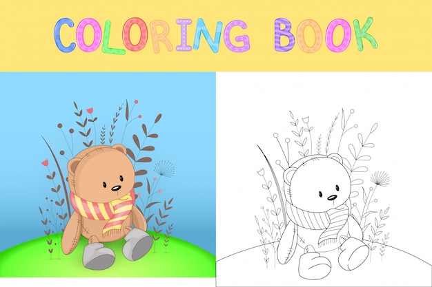Libro de colorear para niños con animales de dibujos animados