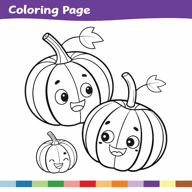 Libro de colorear para niños calabazas lindas