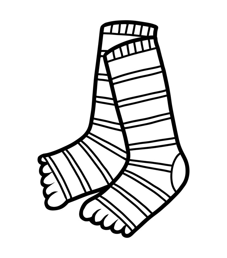 Vector libro para colorear para niños calcetines de punta