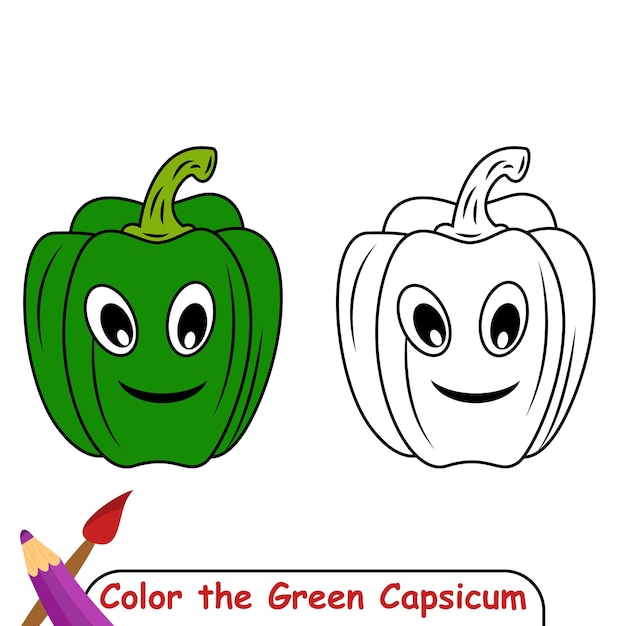 Libro para colorear para niños, Capsicum gráficos vectoriales