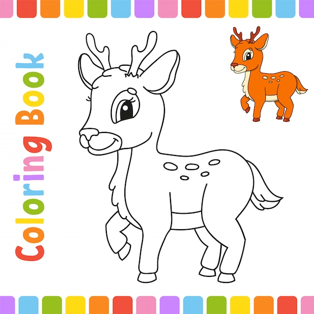 Libro para colorear para niños. carácter alegre ilustración vectorial