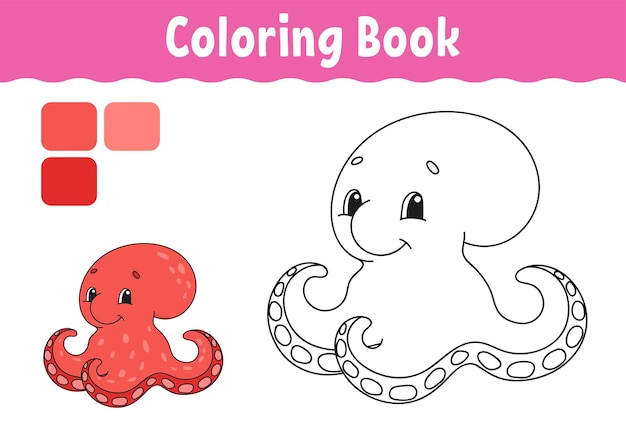 Libro de colorear para niños. Carácter alegre.