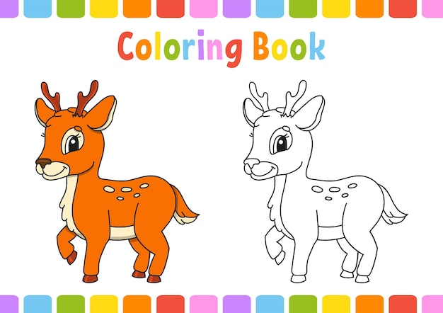 Libro para colorear para niños ciervos