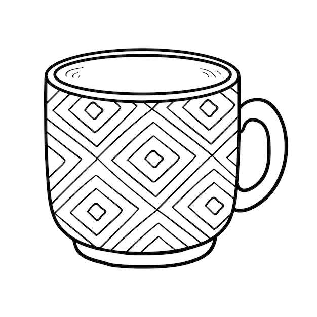 taza de café o té - libro para colorear. juego para niños