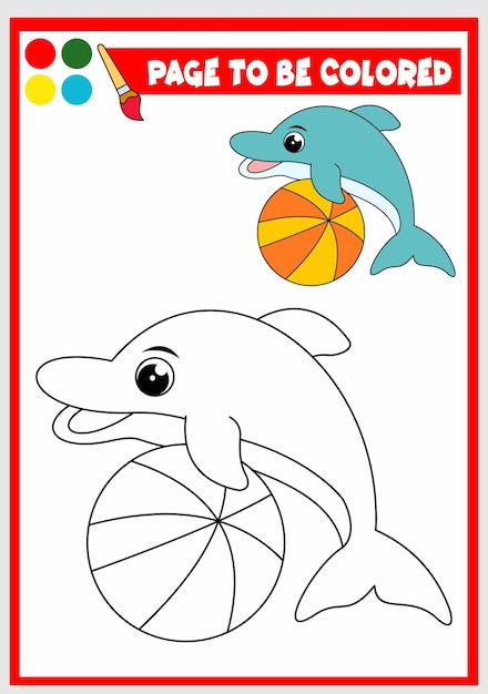 Libro para colorear para niños delfines