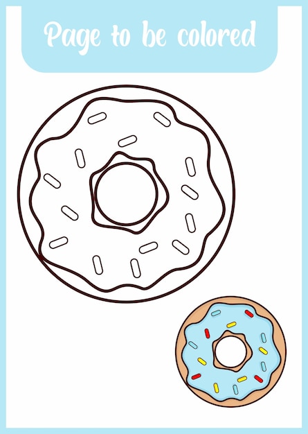 Libro para colorear para niños deliciosos donuts