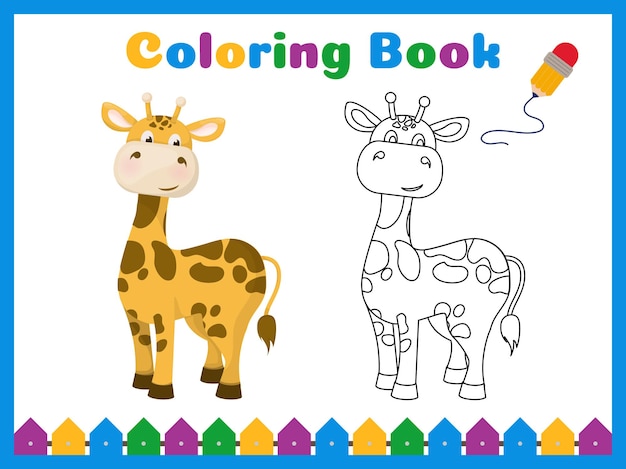 Libro para colorear para niños en edad preescolar con un nivel de juego educativo fácil.