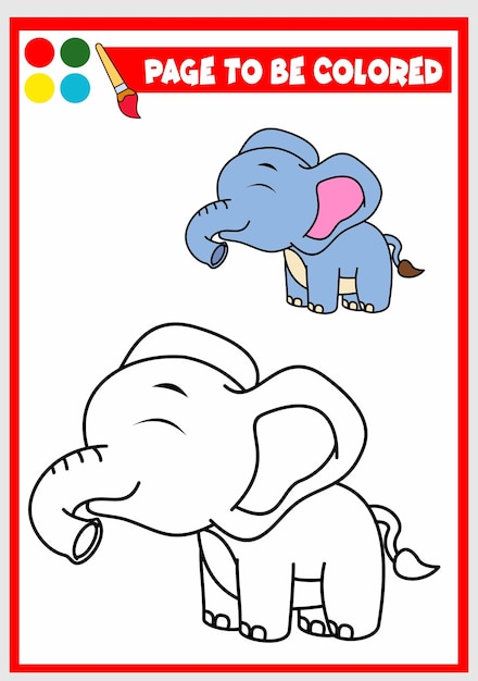 Libro para colorear para niños elefante