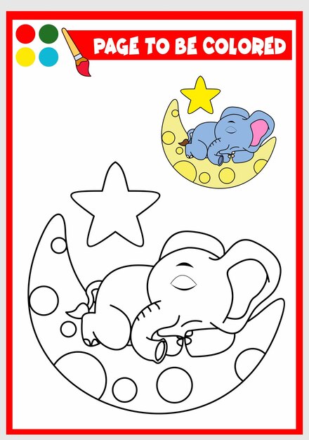 Libro para colorear para niños elefante