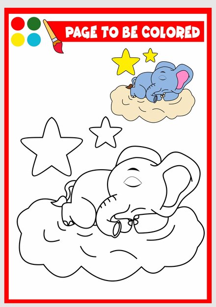 Libro para colorear para niños elefante