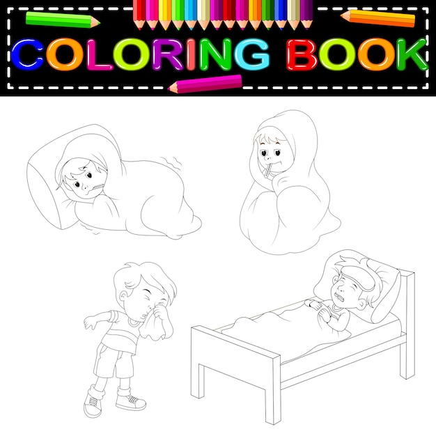 Libro para colorear de niños enfermos