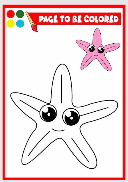 Libro para colorear para niños estrellas de mar