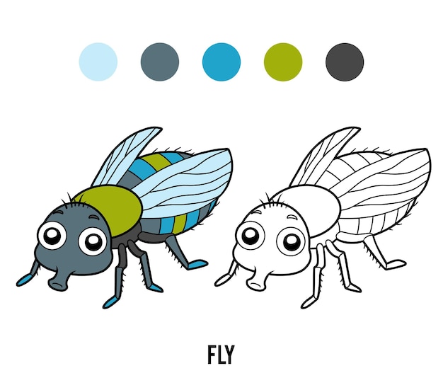Libro para colorear para niños Fly