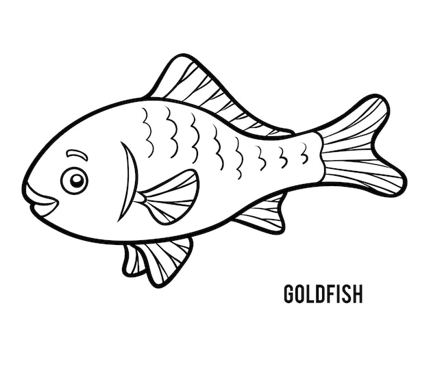 Libro de colorear para niños, goldfish