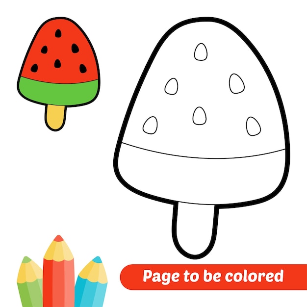 Libro para colorear para niños helado vector