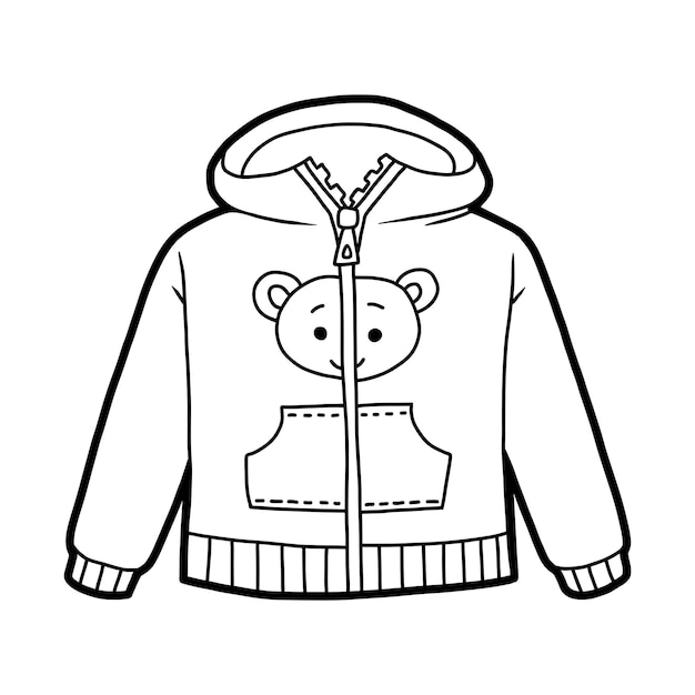 Libro para colorear para niños hoody con un oso