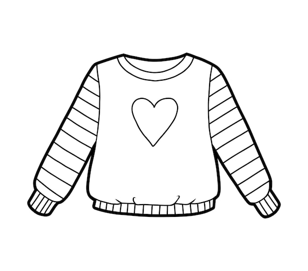 Vector libro para colorear para niños jersey con corazón