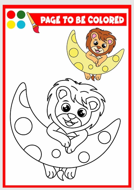 Libro para colorear para niños león