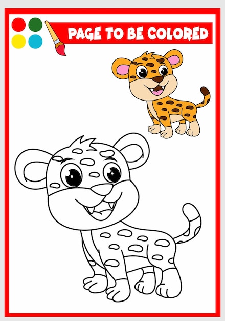 Libro para colorear para niños leopardo