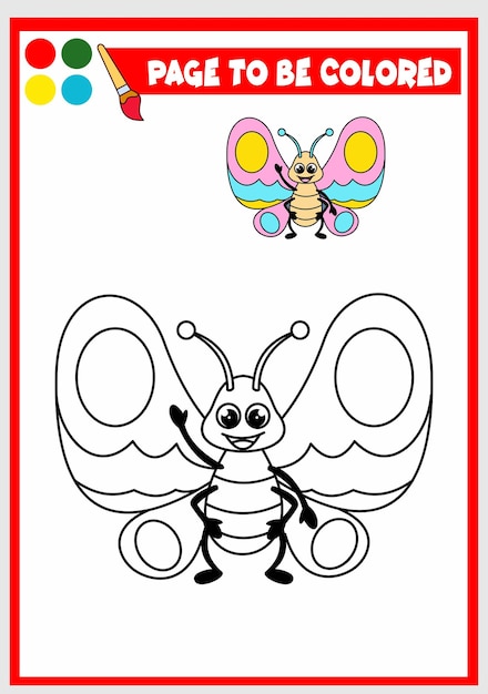 Libro para colorear para niños mariposa