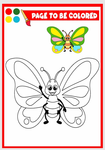 Libro para colorear para niños mariposa