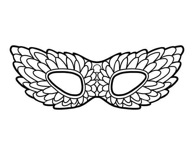 Libro para colorear para niños Máscara de carnaval con plumas