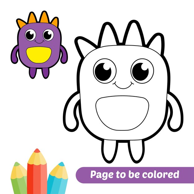 Libro para colorear para niños monstruo alienígena vector