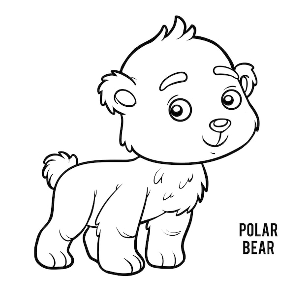 Libro de colorear para niños, oso polar