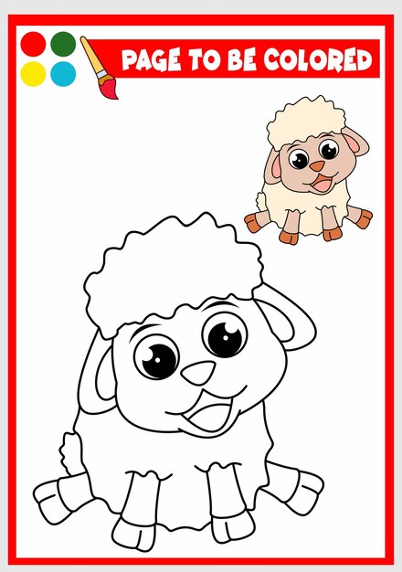 Libro para colorear para niños ovejas