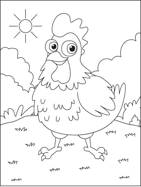 Libro para colorear para niños con la página de aves de fondo