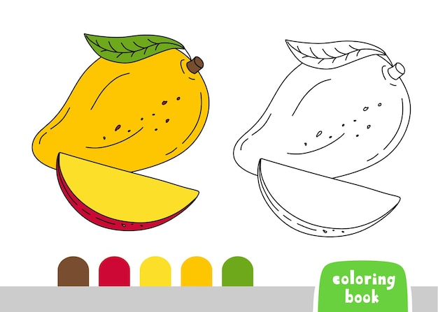 Libro para colorear para niños página de mango para libros revistas vector para colorear