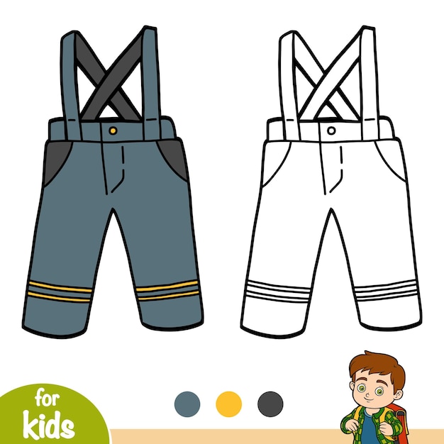 Vector libro para colorear para niños pantalones impermeables