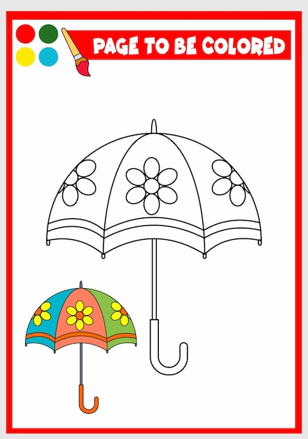 Libro para colorear para niños paraguas