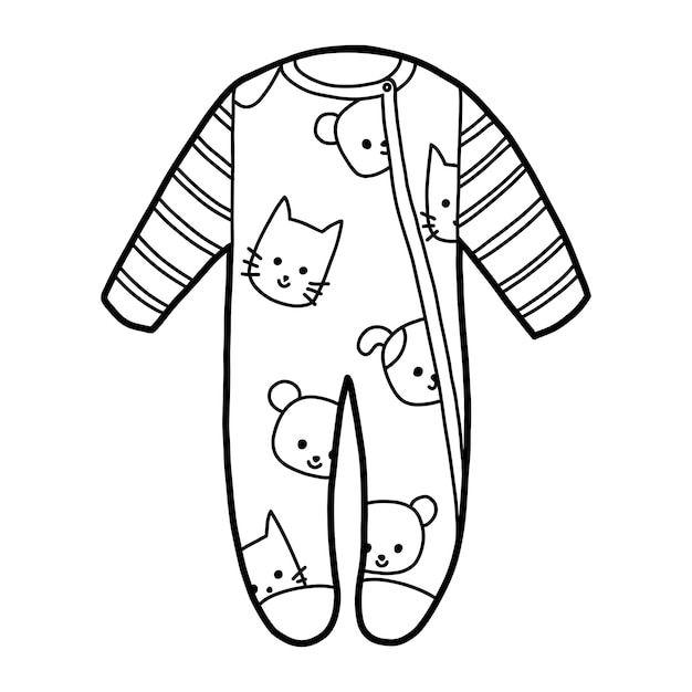Libro niños pijama de bebé animales | Vector Premium
