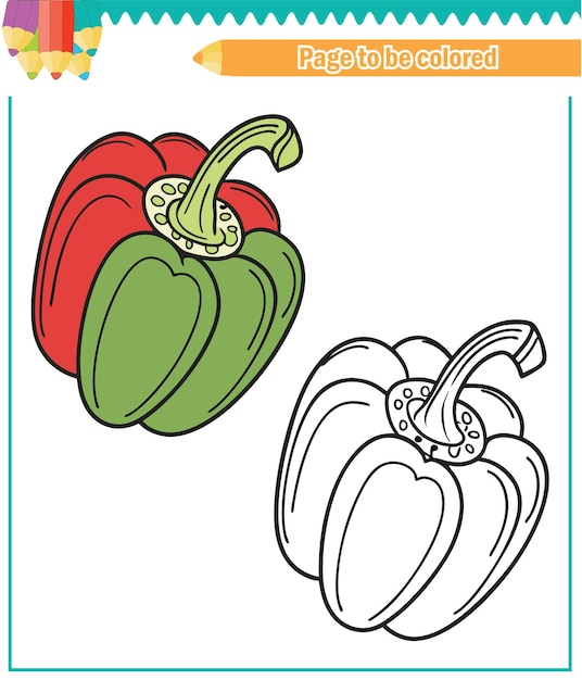 Libro para colorear para niños pimiento
