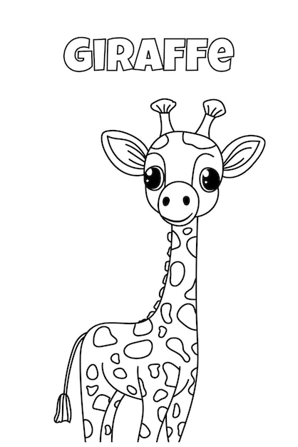 El libro para colorear para niños presenta páginas para colorear con temas de jirafas