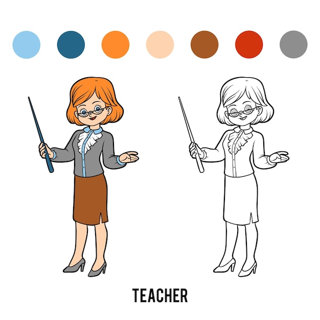 Libro de colorear para niños, profesor