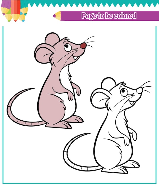 Libro de colorear para niños rata