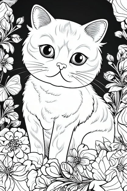 libro de colorear para niños raza gatos británicos de pelo corto