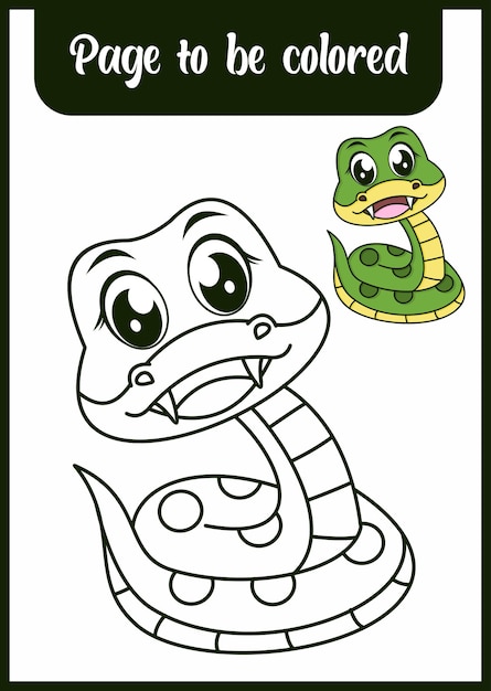 Libro para colorear para niños serpiente