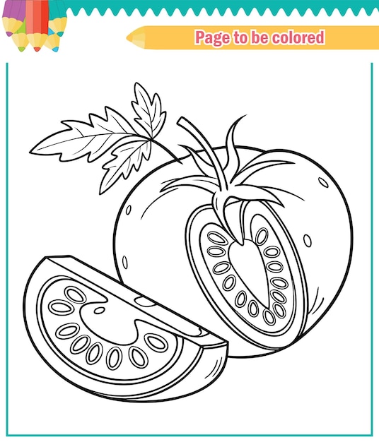 Libro para colorear para niños tomate