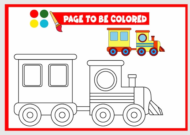 Libro para colorear para niños tren