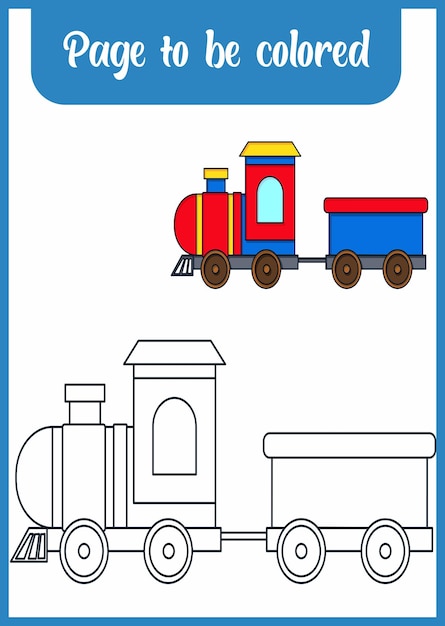 Libro para colorear para niños tren