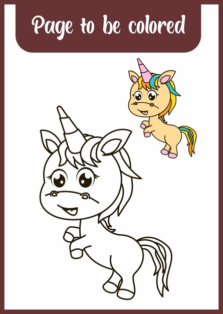 Libro para colorear para niños unicornio